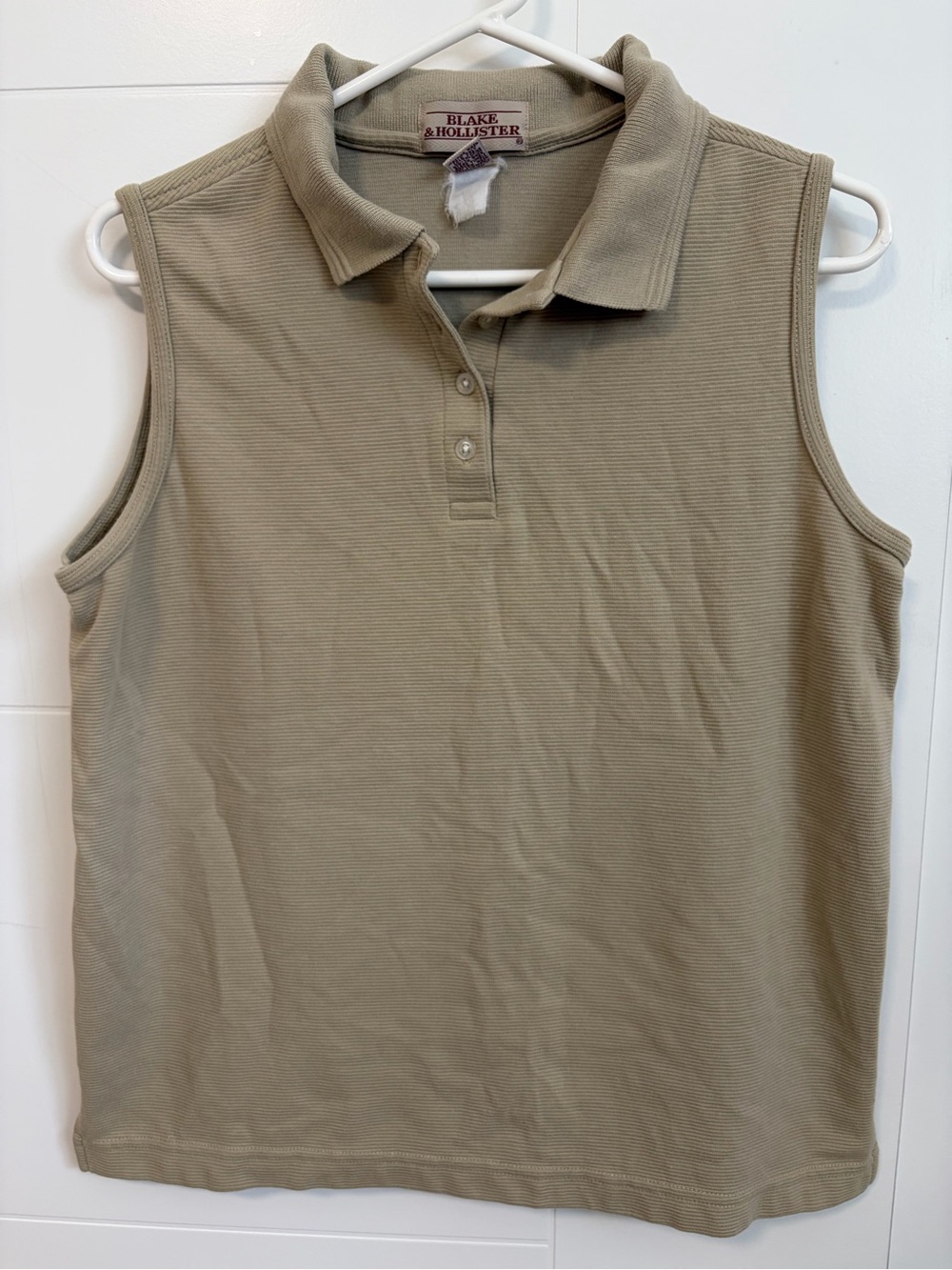 VINTAGE 90’s Blake & Hollister Sleeveless Polo Tank - Beige